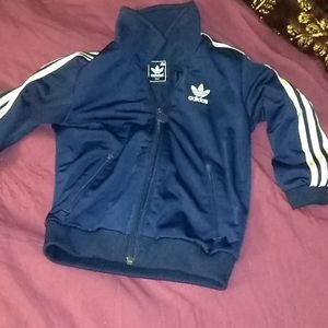 Kids Navy Blue Adidas Hooded Jacket